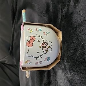 Sanrio/Hello Kitty Ceramic Bowl and Chopsticks. 16oz.